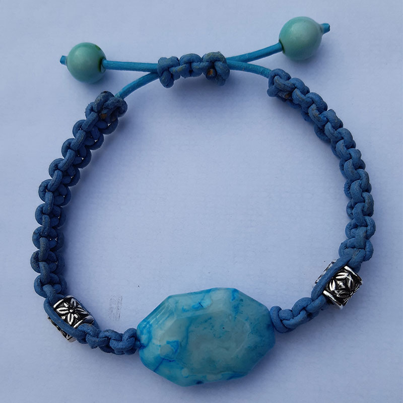 3 C Jewellery blue braided bracelet with beads